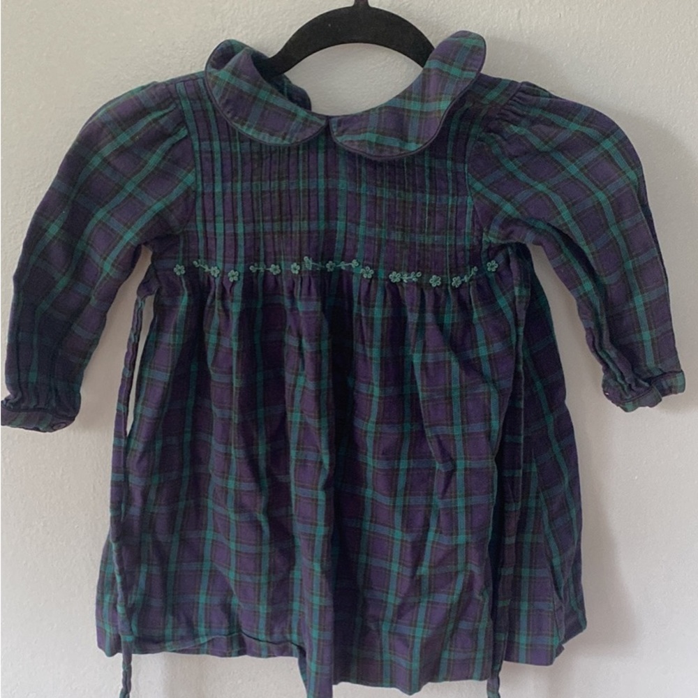 Sophie Dess blue and green plaid collared dress